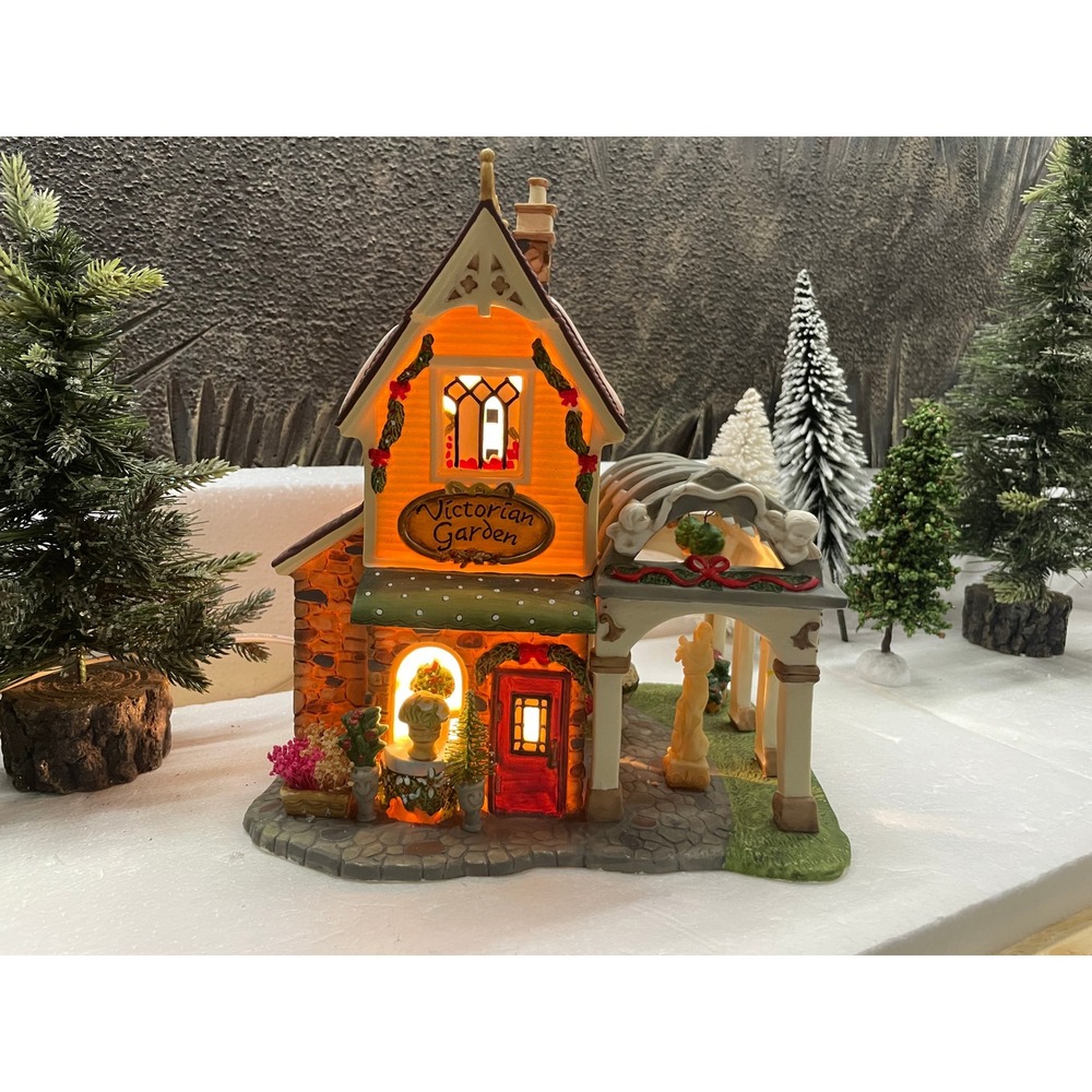 Santas Workbench EMILY'S VICTORIAN GARDEN Porcelain Lighted House Classic Series